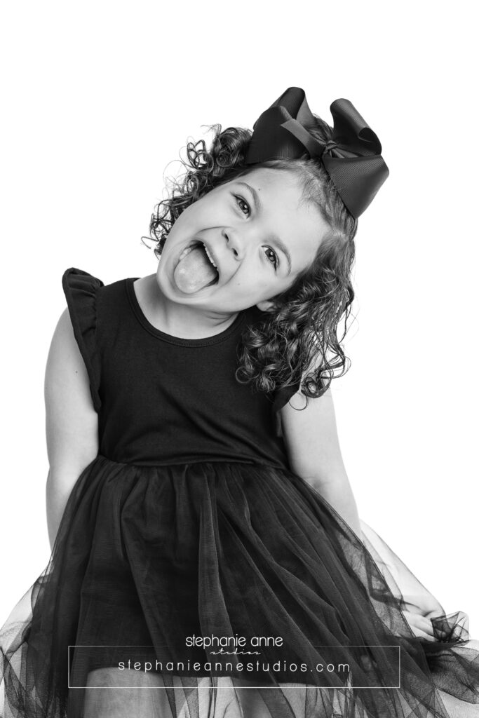 black and white child portrait girl