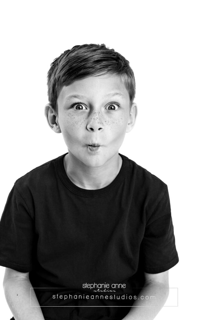 black and white child portrait boy